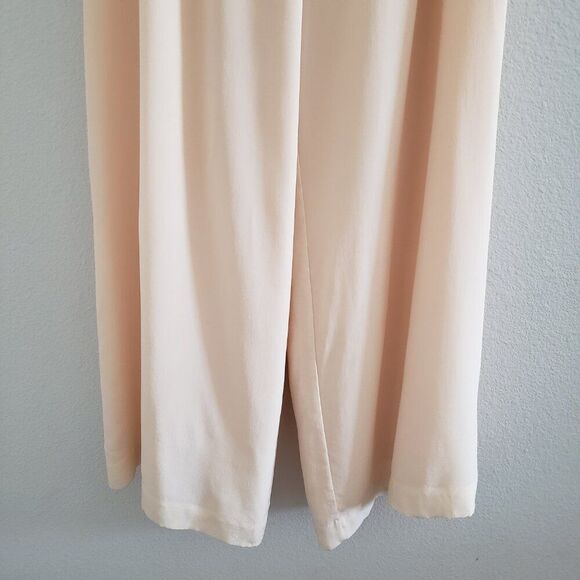 2B Rych Women's Silk Pants Cream 6 Wide Leg Trousers Flowy Casual Palazzo - Picture 4 of 10